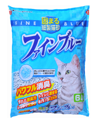 色が変わる紙製猫砂 ファインブルー