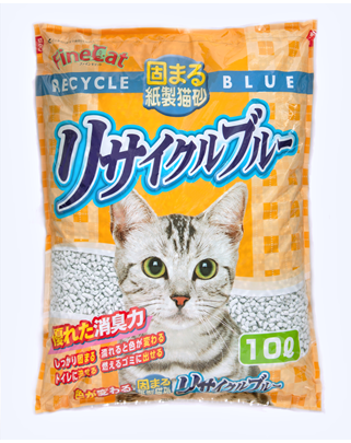 色が変わる紙製猫砂 ファインキャット　リサイクルブルー