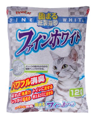 オシッコの色がわかる紙製猫砂 ファインホワイト